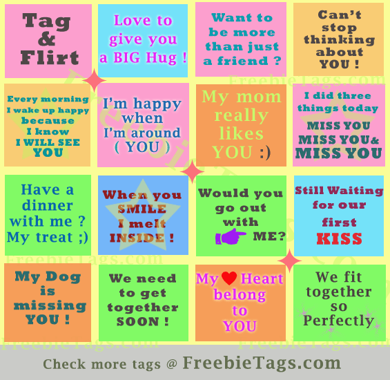 Tag and flirt with your friends with flirting tag