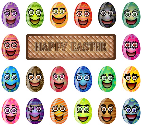 Happy easter and funny easter eggs facebook tag