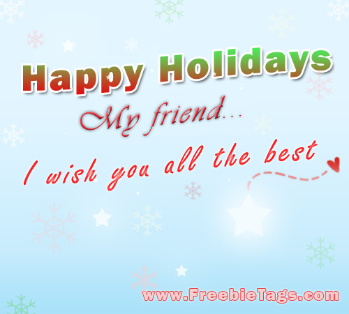 Happy holidays tag for all your friends