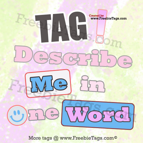 Tag describe me in one word