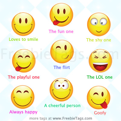 Tag friends with cute smiley characters