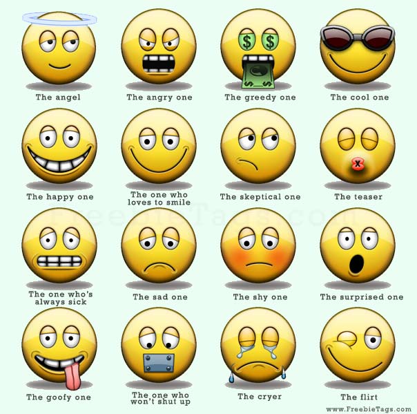 Tag friends with smileys' characters on facebook
