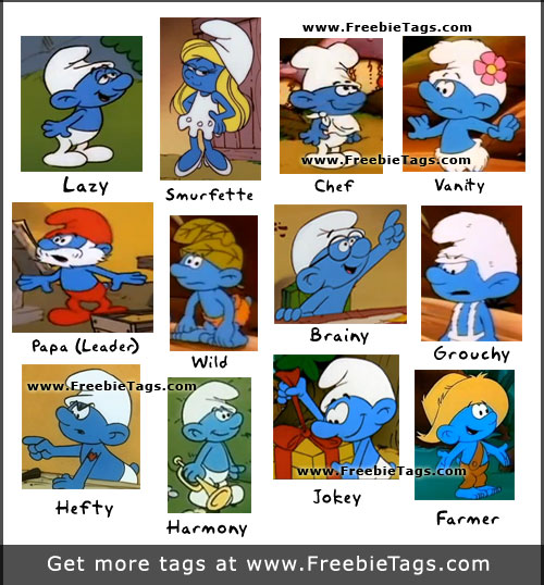 Tag my friends as smurf characters cartoon pictures on facebook