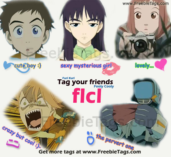 Tag your friends with Fooly Cooly (FLCL - Furi Kuri) anime characters Facebook tag