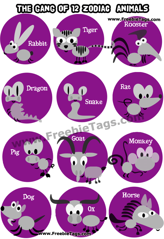 The gang of 12 zodiac animals